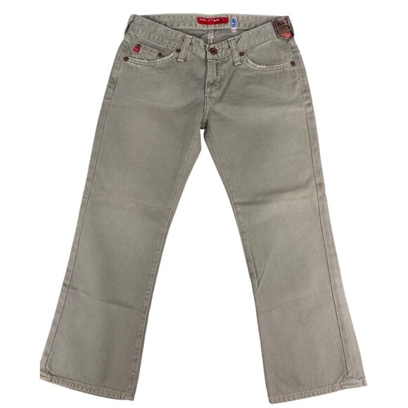 Big Star Pants - Womens Capri Pants Big Star Size 25R Beige Cotton Denim Made In USA Casual Wear